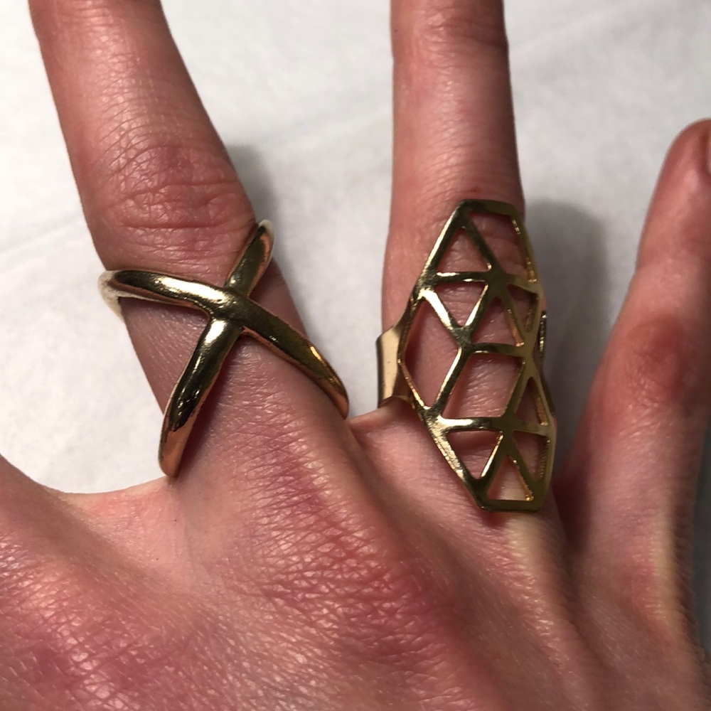 Set of Gold Adjustable Rings - Picture 2 of 5